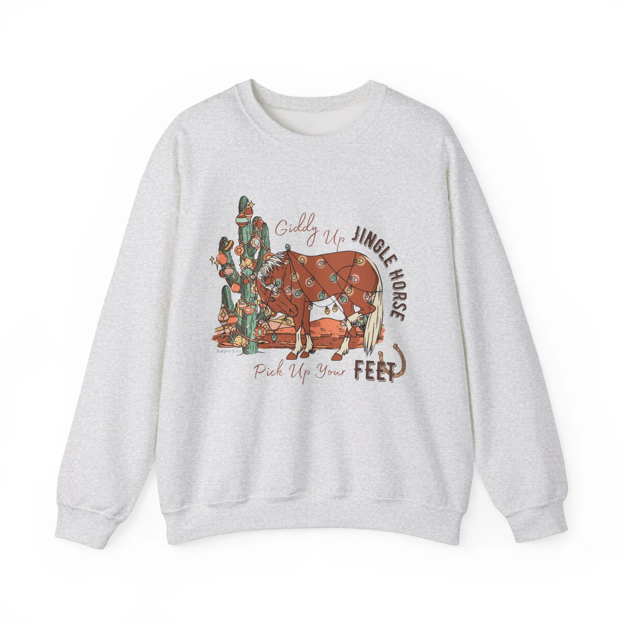 Giddy Up Jingle Horse Unisex Heavy Blend? Crewneck Sweatshirt Full Size