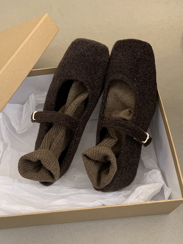 Hollow Shallow Cut Split-Joint Square-Toe Mary Janes Flat Shoes