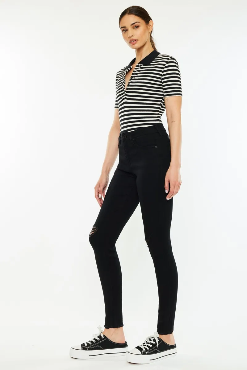 Distressed High Rise Super Skinny Jeans