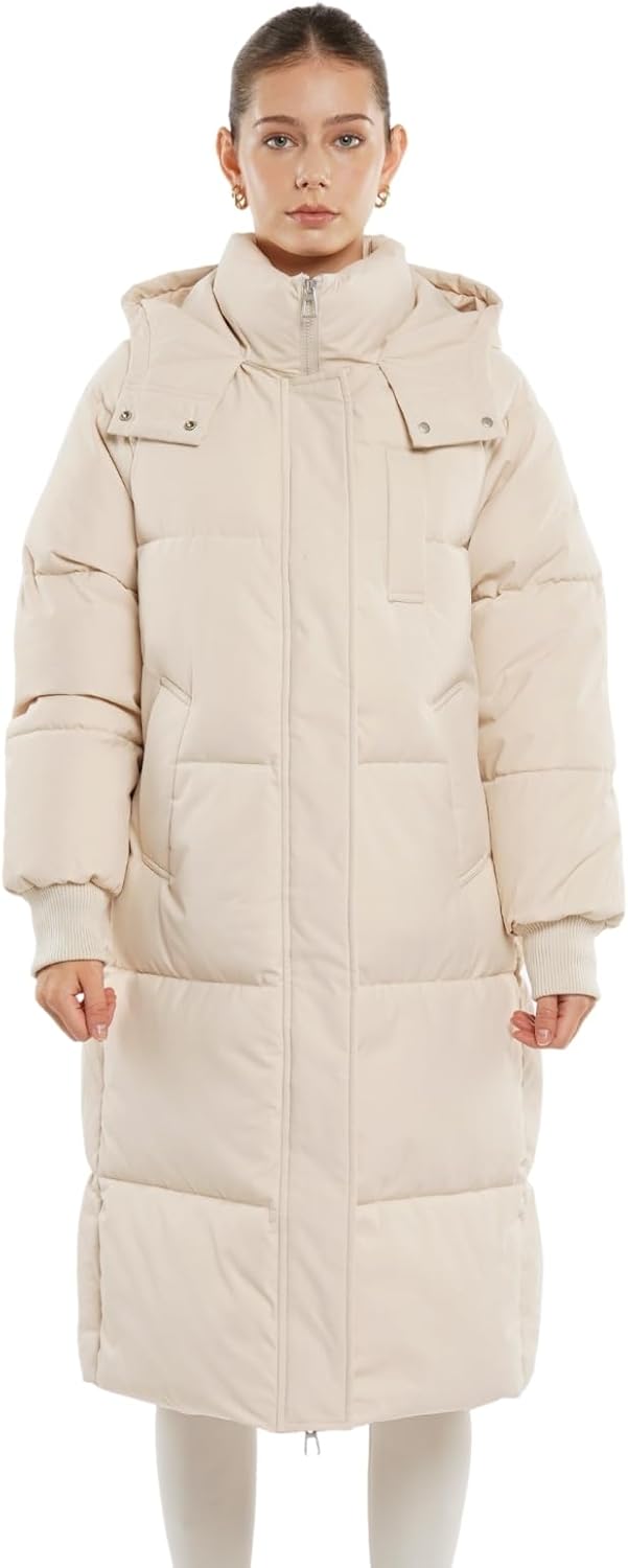 Long Puffer Jacket for Women,2024 Thickened Winter Coat Hooded with Deep Pockets, Ladies Warm Winter Jacket