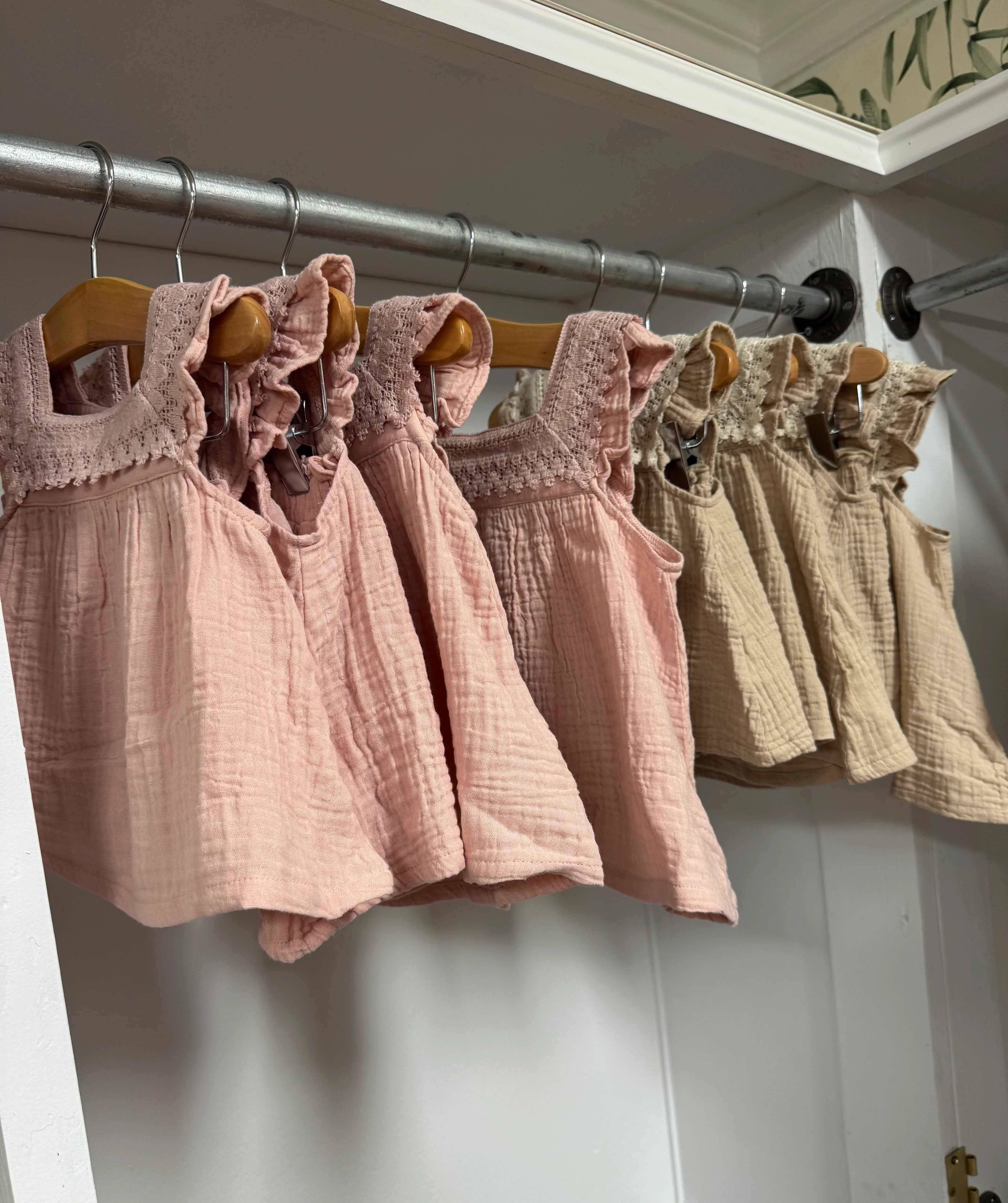 Baby Girls Muslin Oxford Bloomer Set