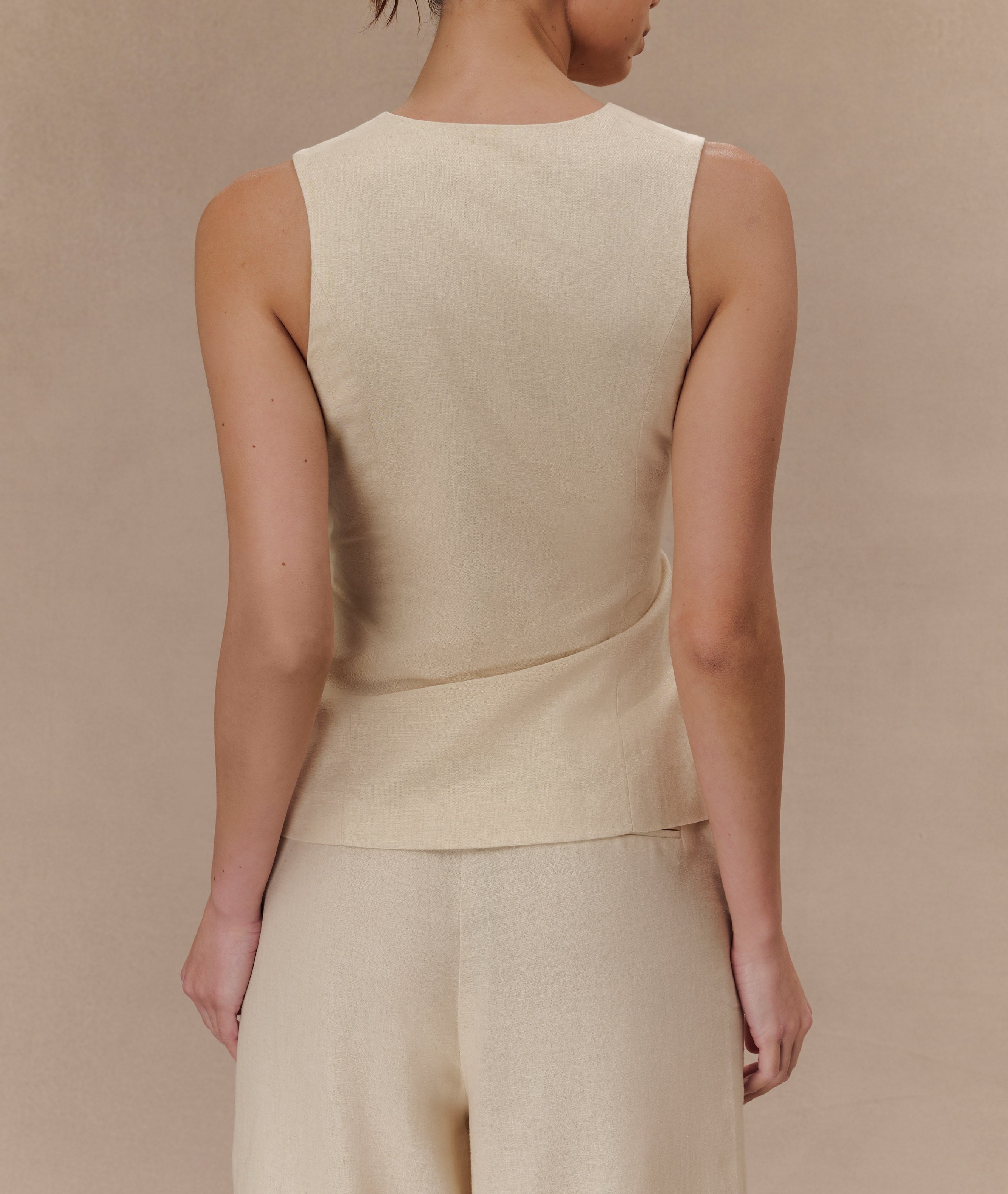 Marle Linen Sleeveless Wrap Top