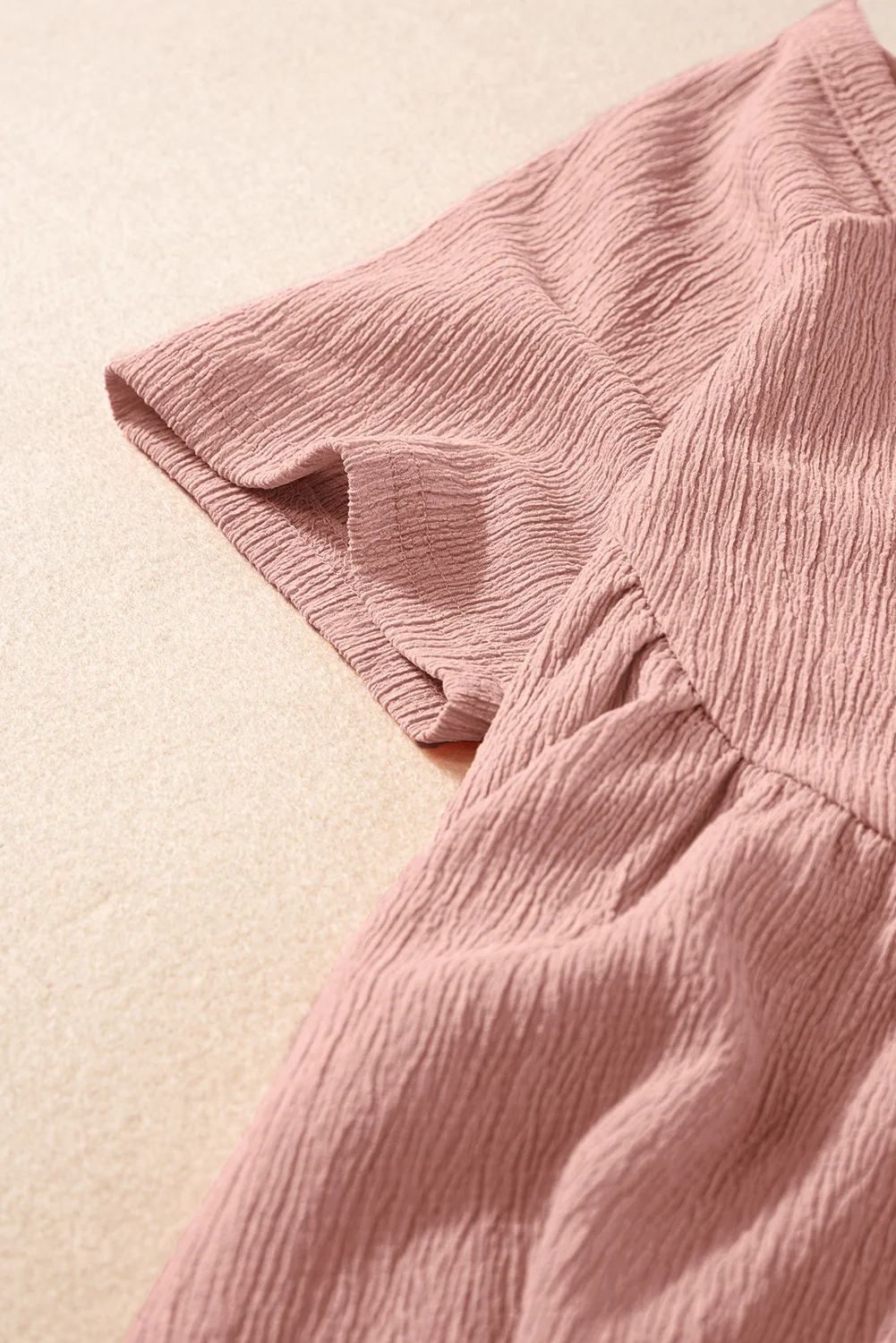 Solid Short Sleeve Ruffle Hem Top