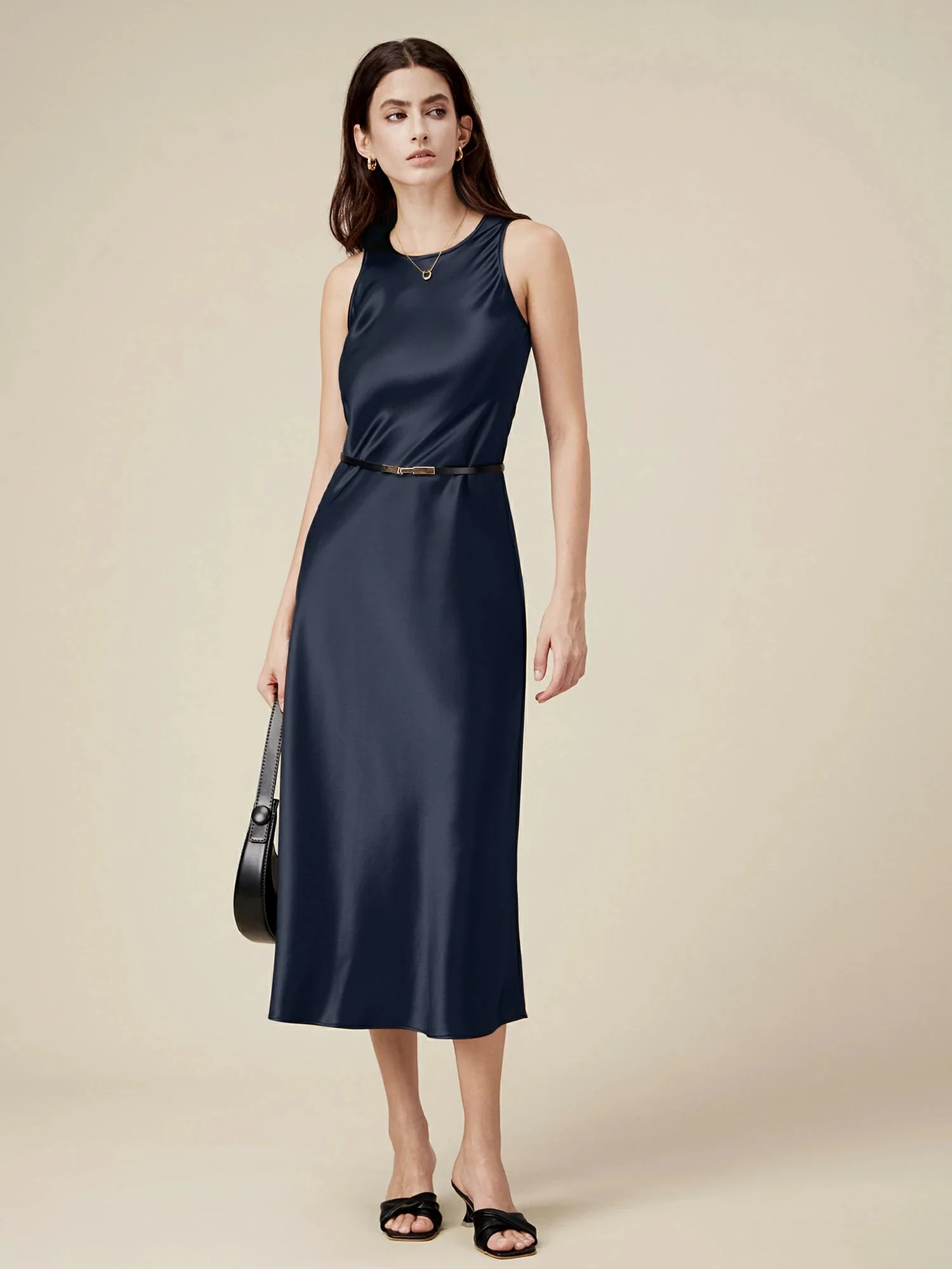 Acetate Sleeveless Long Dresses