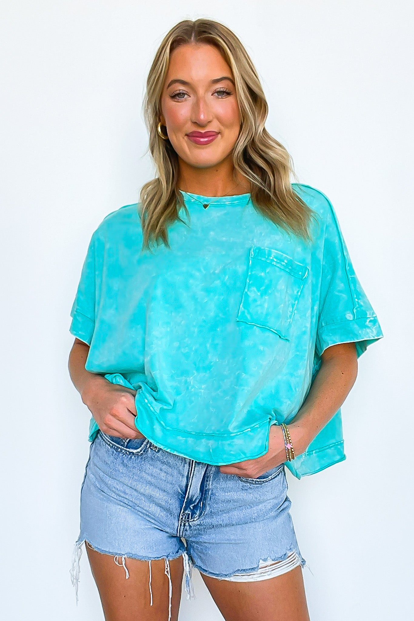 Vivid Aura Mineral Wash Oversized Tee
