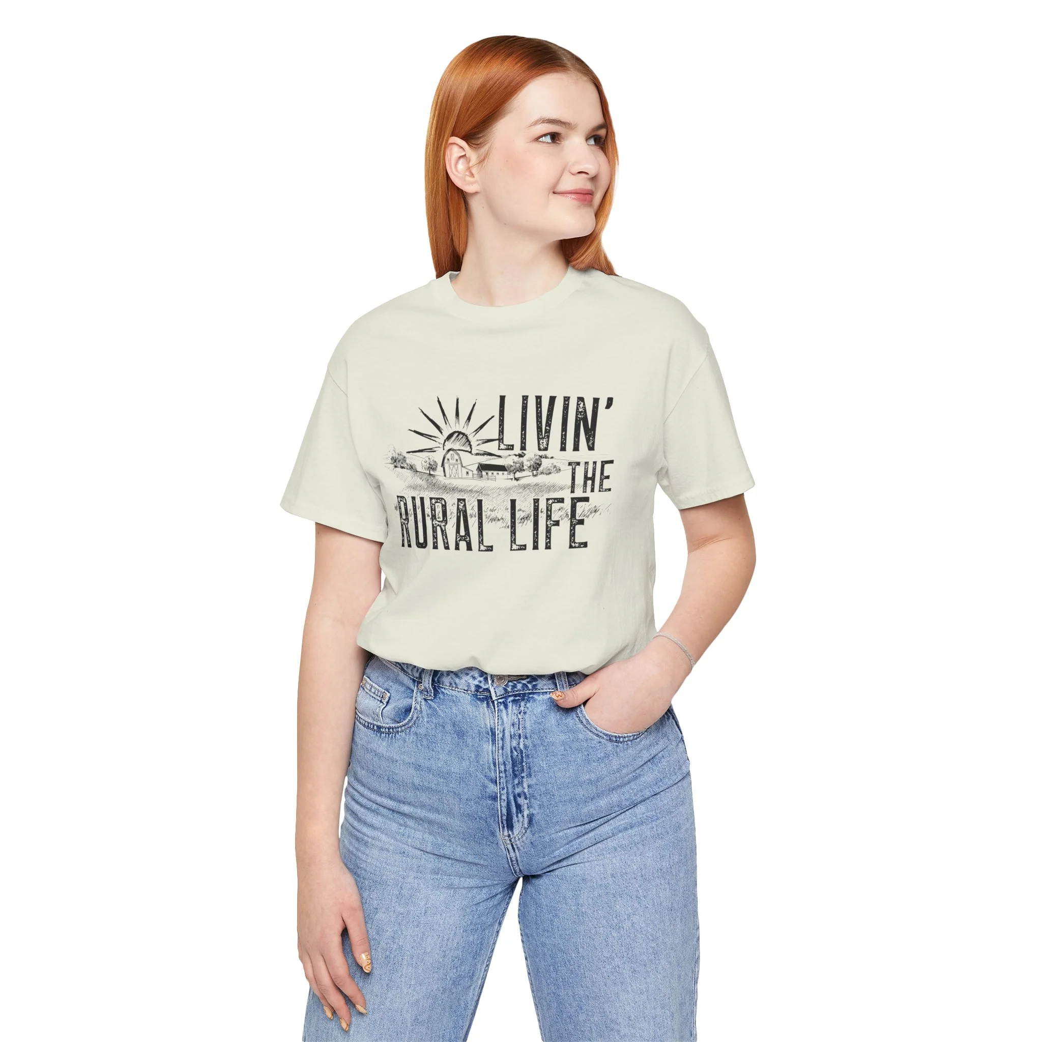 Living the Rural Life (black graphic) Bella Canvas Unisex Jersey T-Shirt - Multiple Colors