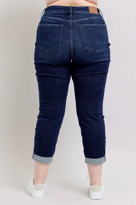 Blue Full Size High Waist Boyfriend Jeans Plus Size