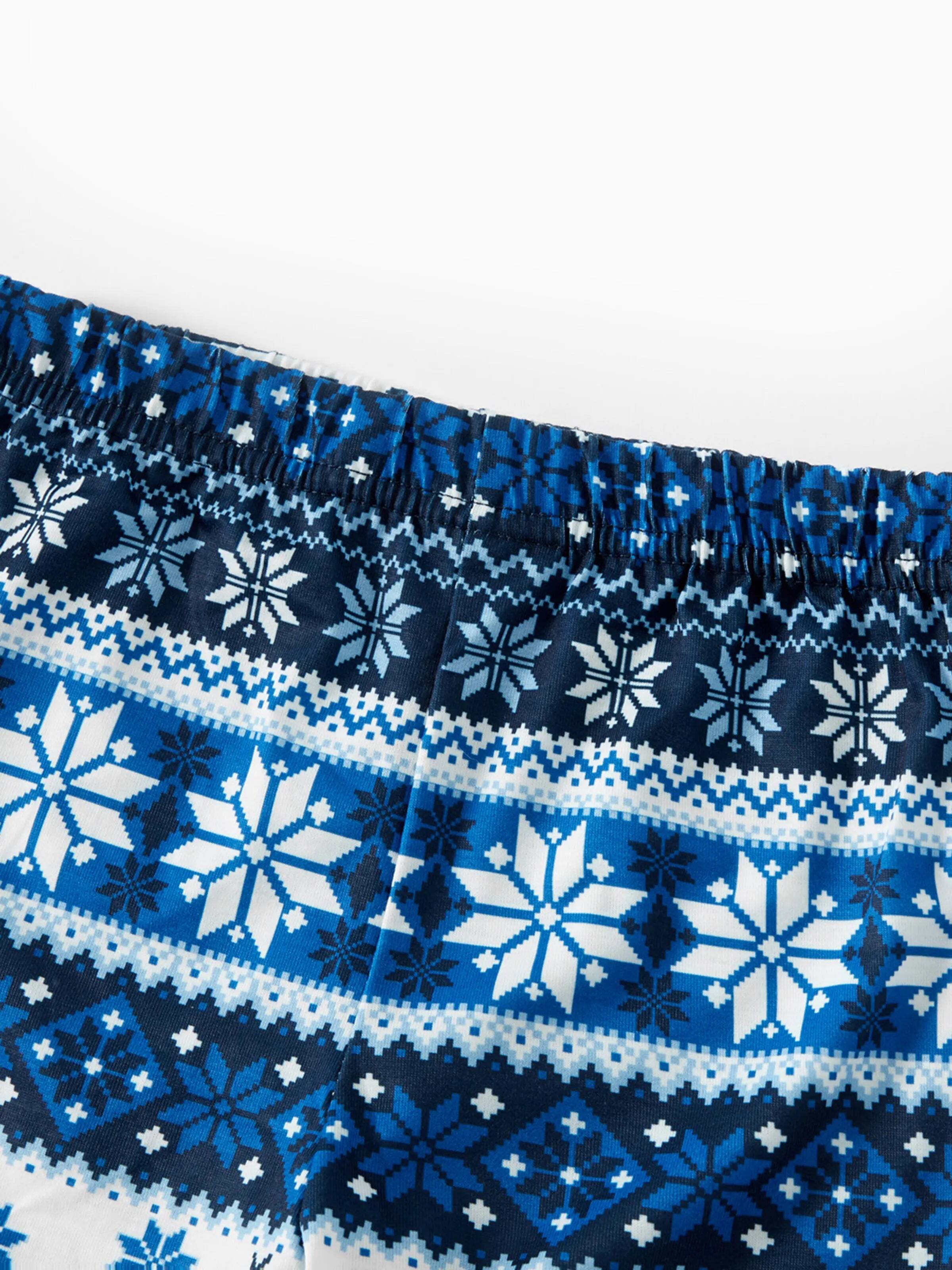 Mosaic Family Matching Letter Top Reindeer Pants Christmas Pajamas Sets with Christmas Socks Deep Blue