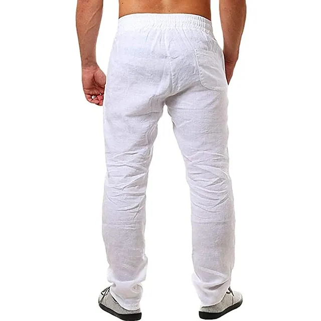 Men's Slim Fit Micro-Elastic Linen Trousers
