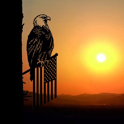 Libereagle Metal Eagle Flag Tree Stake