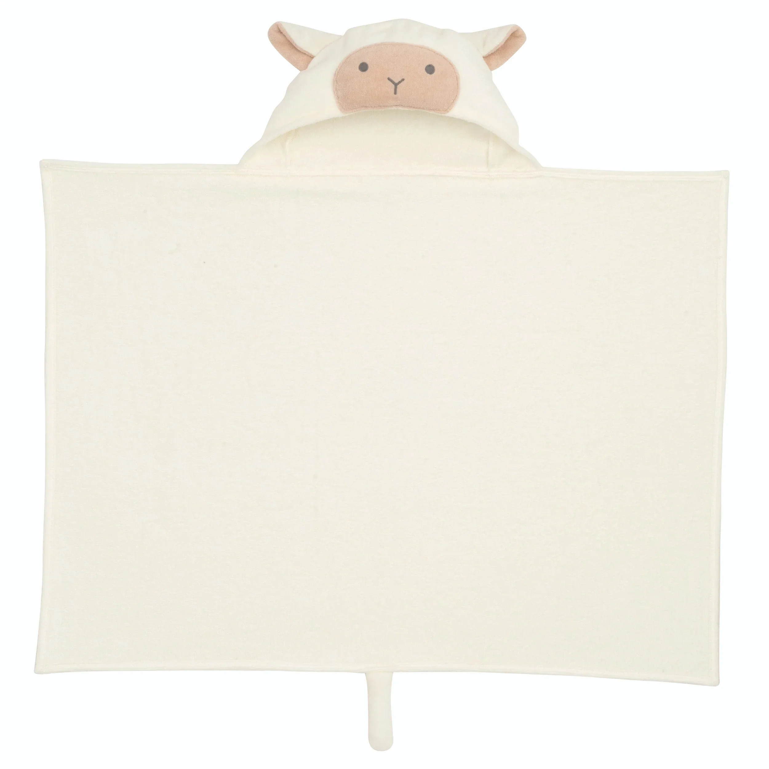 CREAM LAMBIE HOODED BABY BATH WRAP