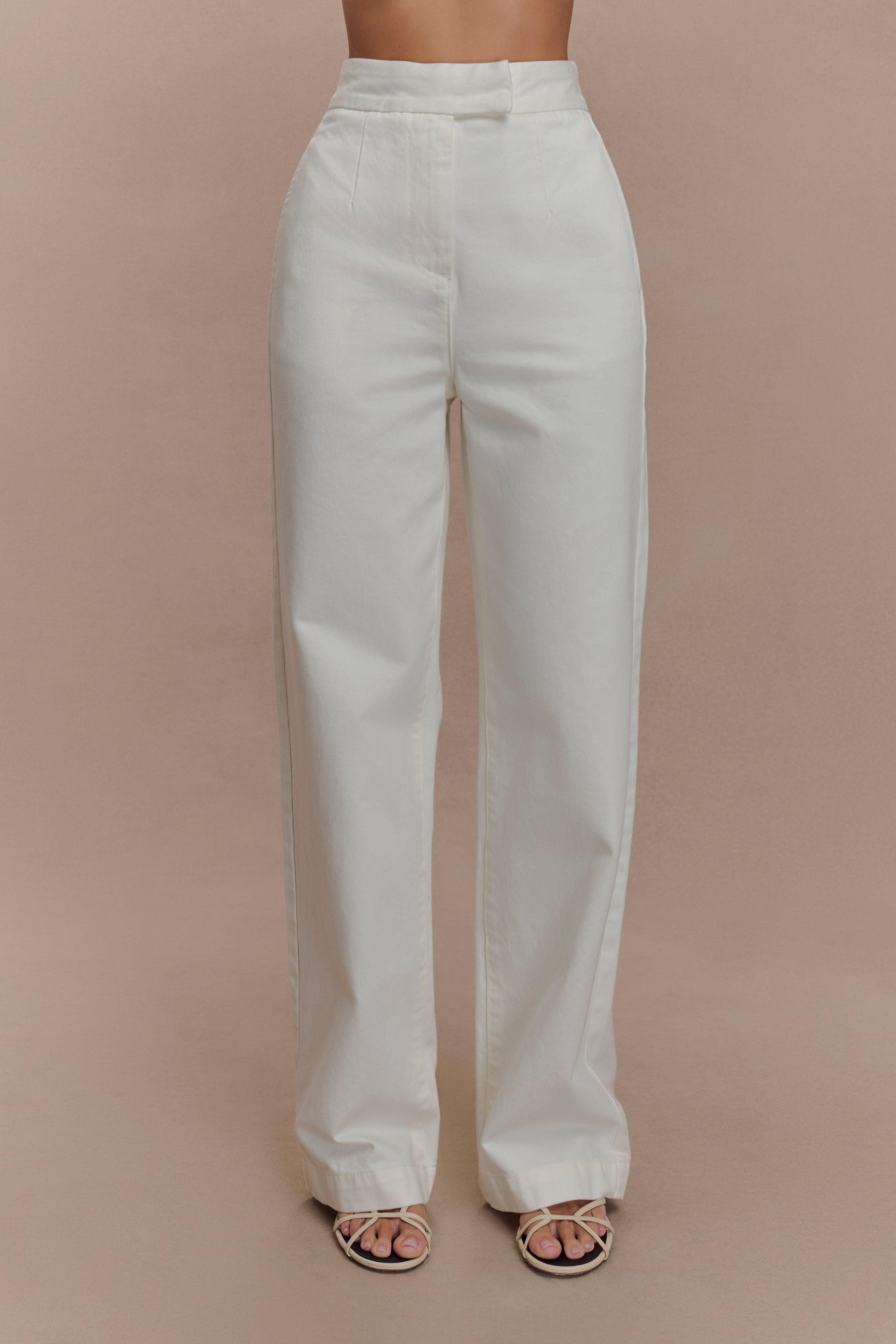 White Wide Leg Denim Jeans