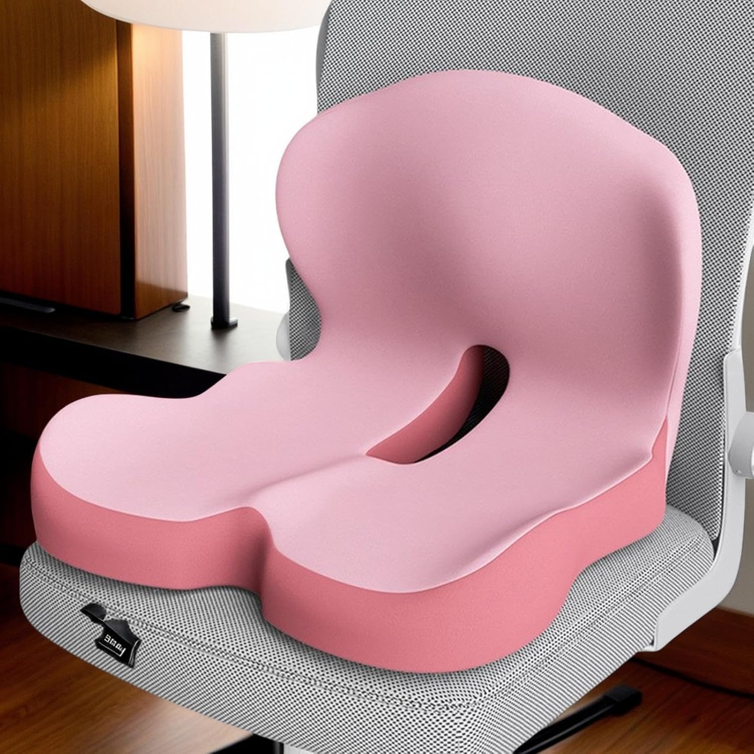 Non-Slip Memory Foam Seat, L-Shaped Integrated Lumbar Support