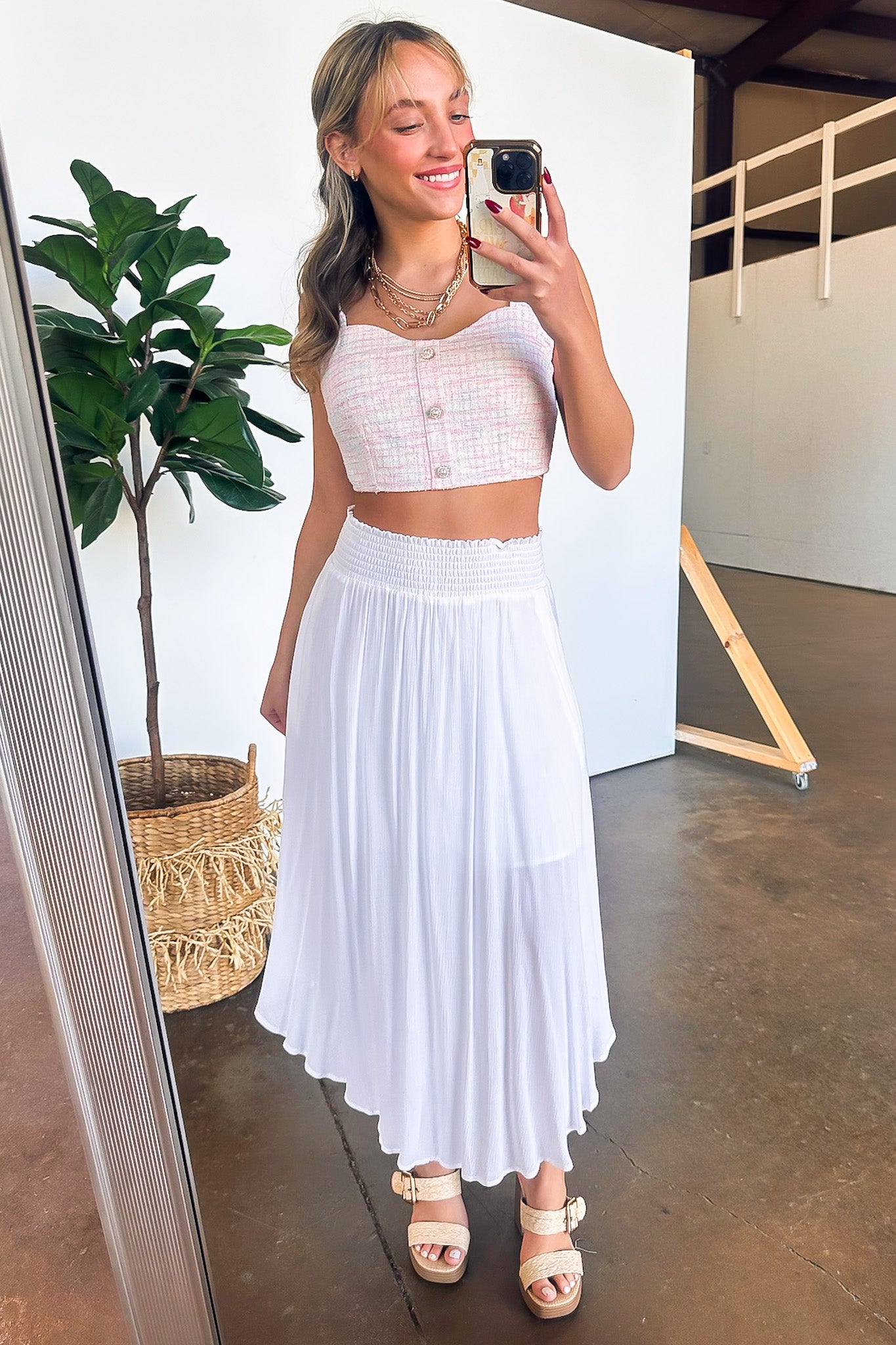 Detail Tweed Tank Top