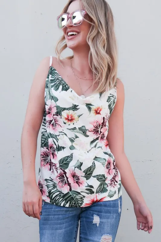 Floral Printed Casual Tank Top
