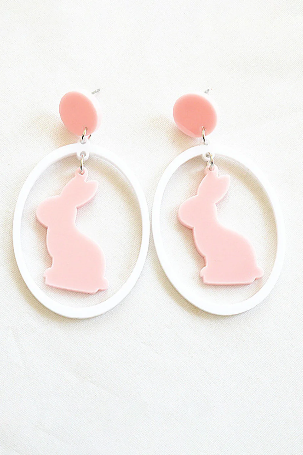 Easter Bunny Doll Wooden Earrings