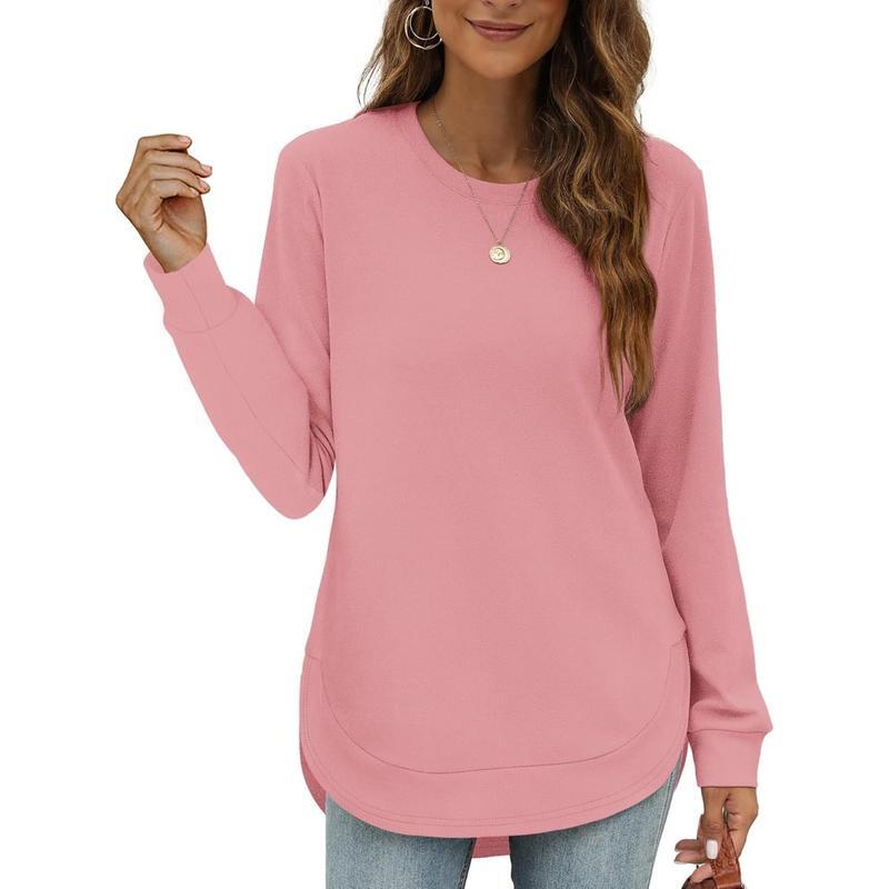 Cozy High-Low Crewneck Sweatshirt