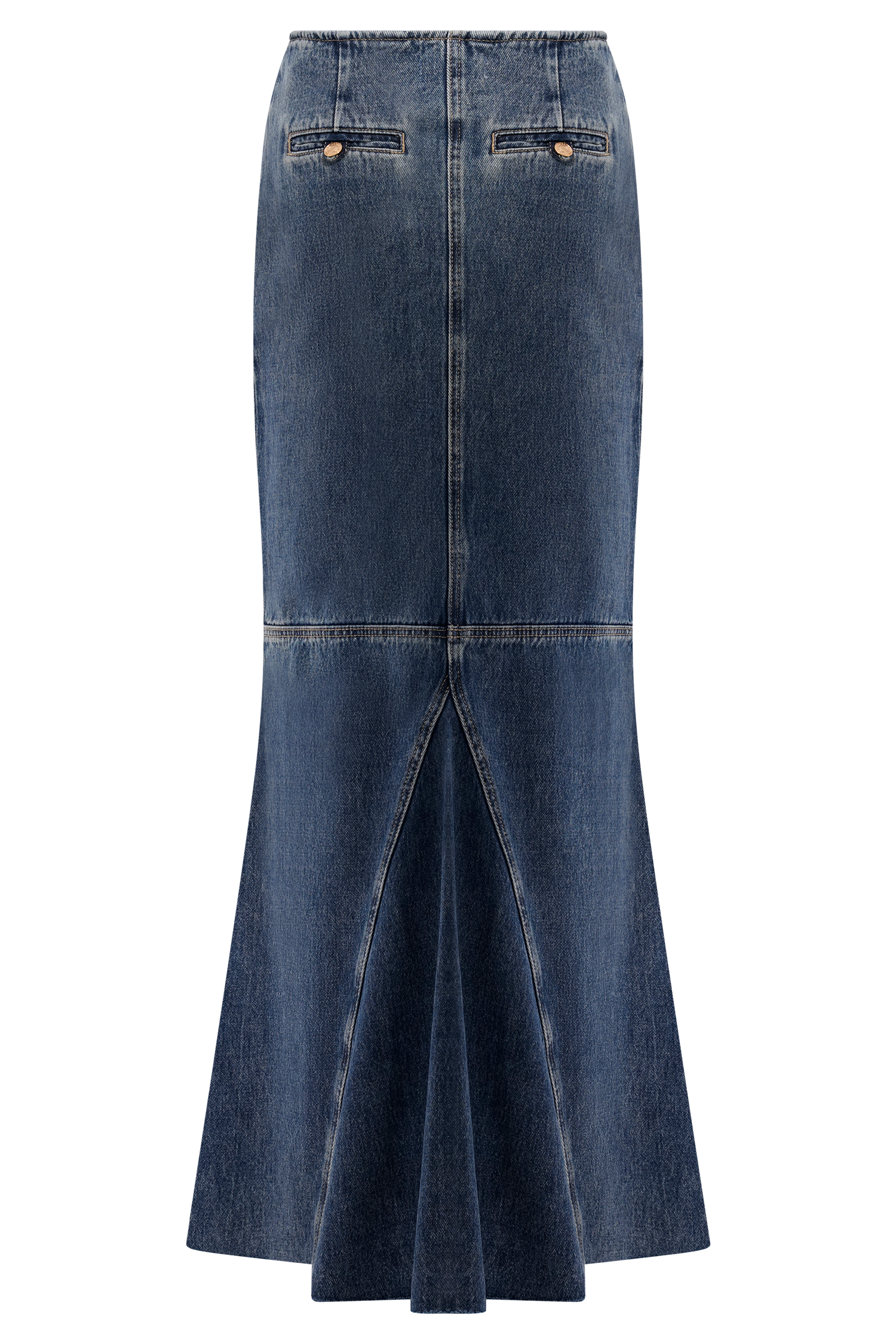 Blue Denim Maxi Skirt