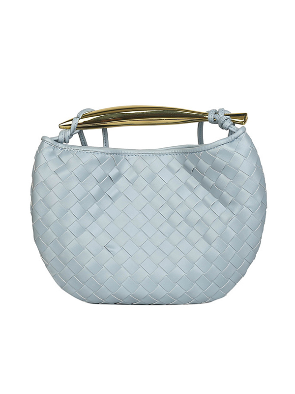 Geometric Split-Joint Woven Zipper Handbags Bags