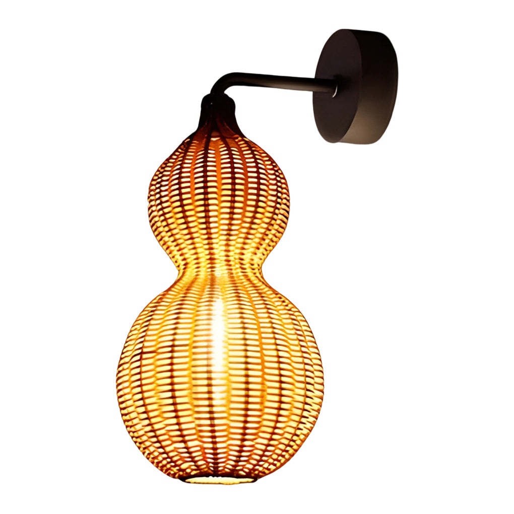 Rattan Gourd Waterproof Retro Outdoor Chandelier Porch Lights Wall Lamp