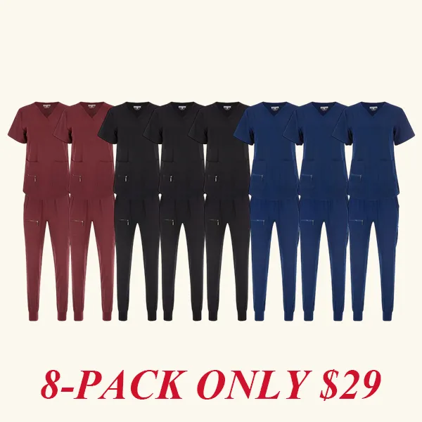 Women's elastic solid color V-neck nursing suit