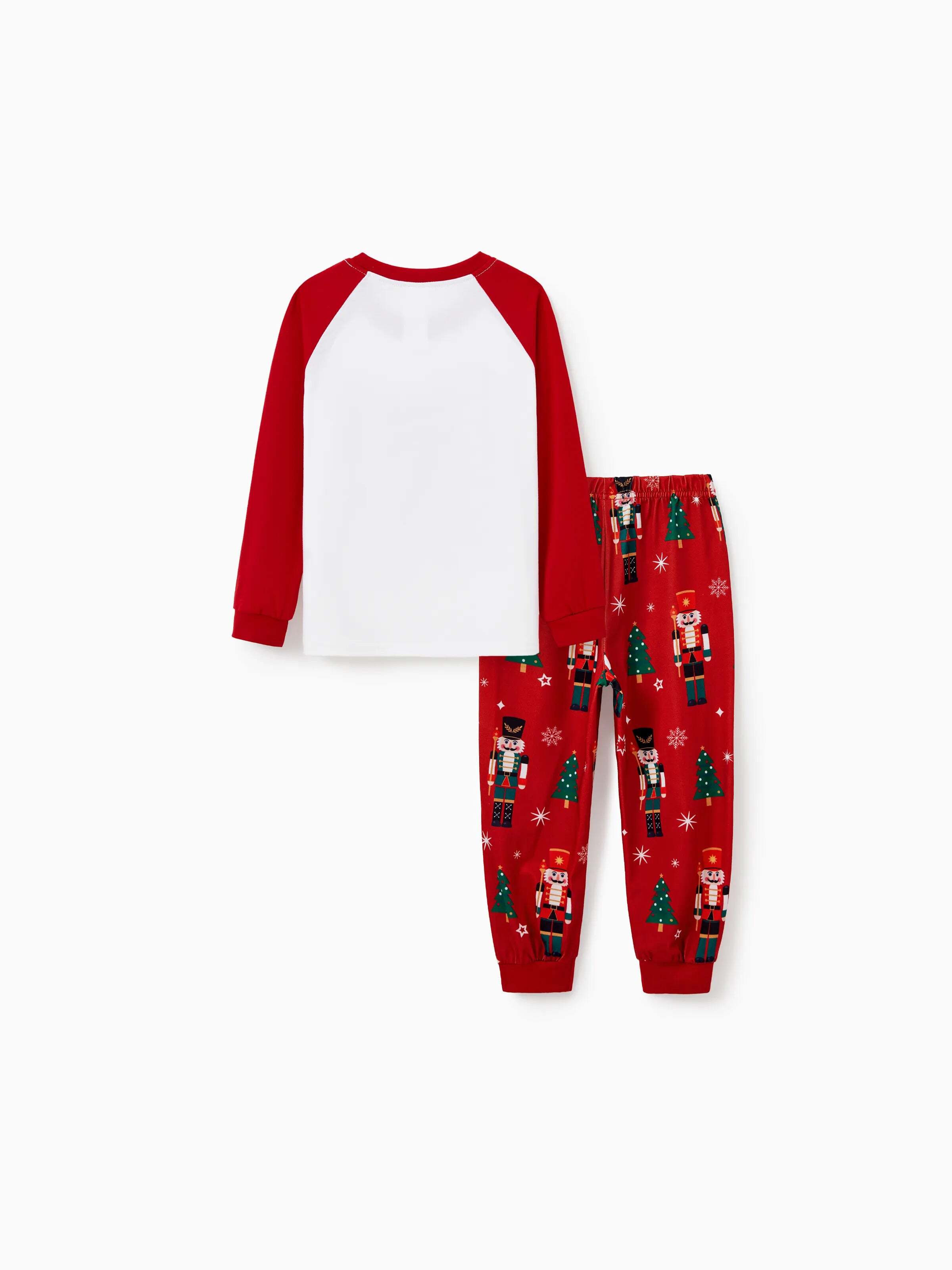 Christmas Matching Family Pajamas Set Nutcracker Print PJS with Christmas Socks Red