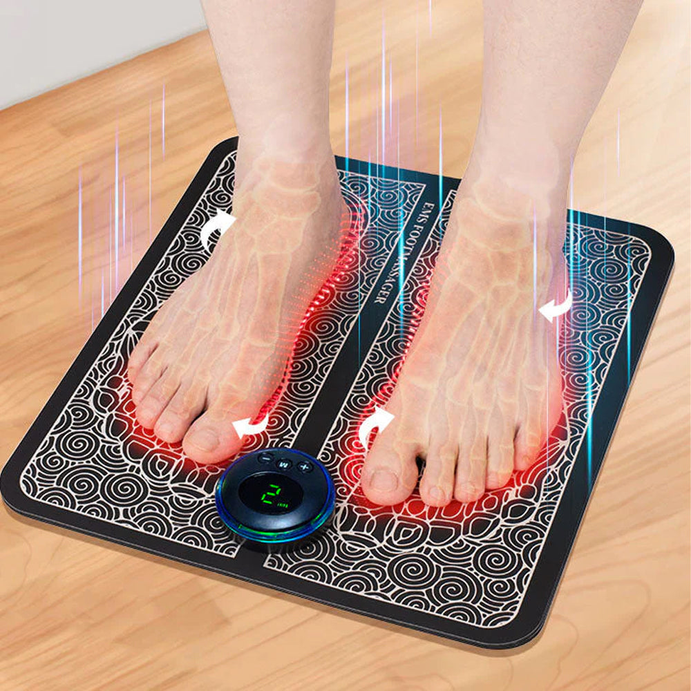 EMS Massage Foot Pad 6 Modes 9 Strength Levels Rechargeable