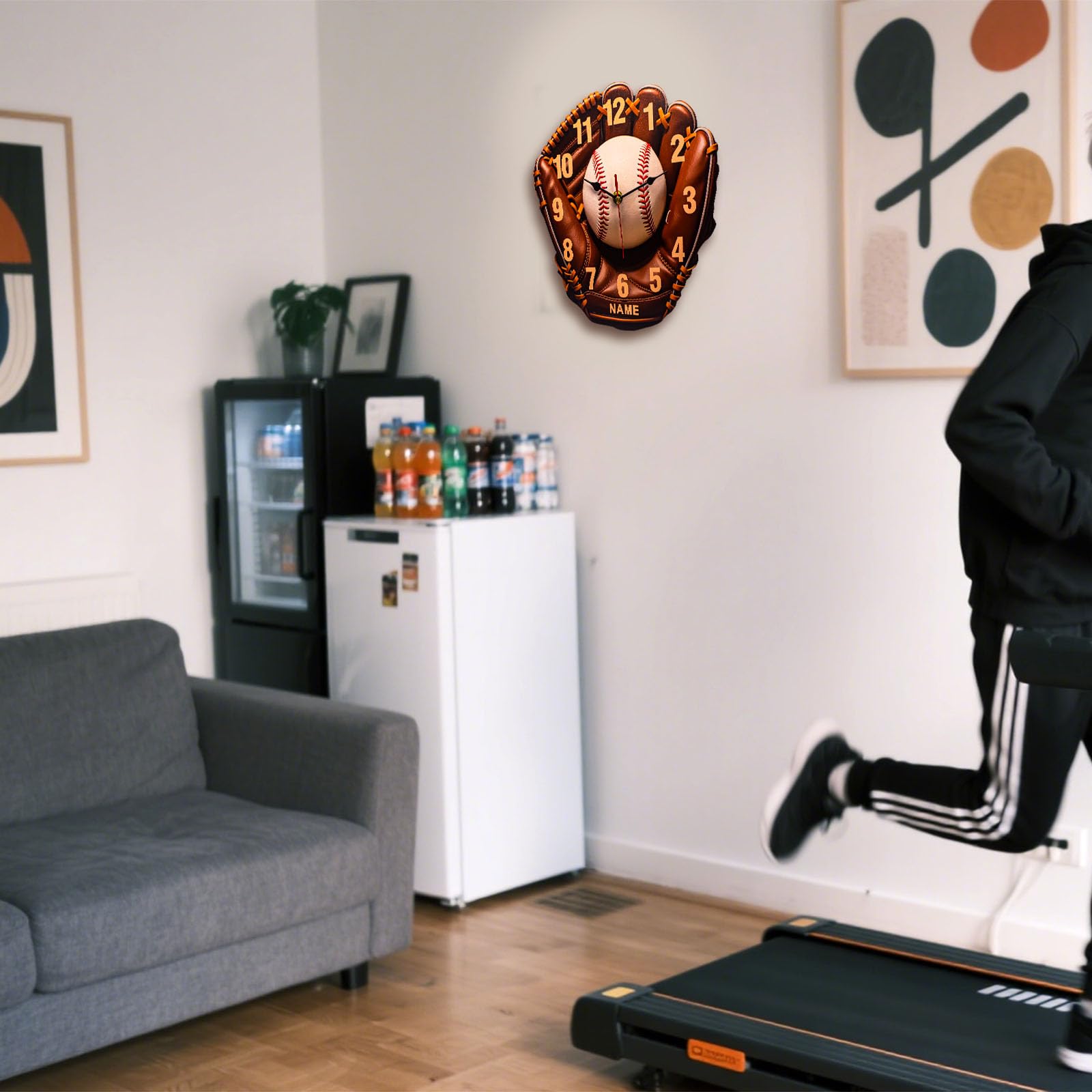 Baseball gloves wall clock