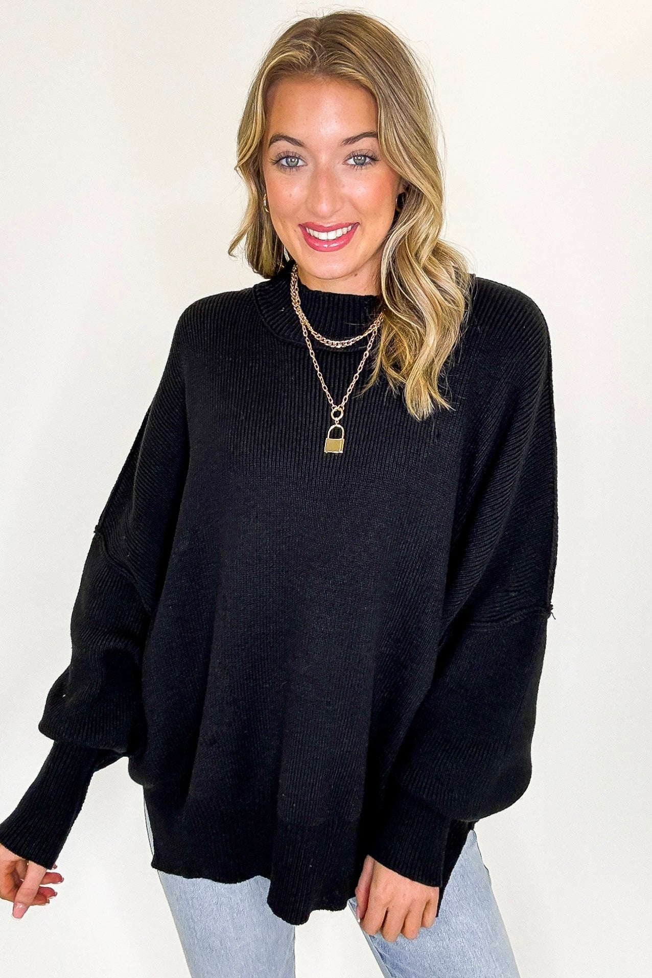 Simple Street Side Slit Oversized Sweater - BACK IN STOCK