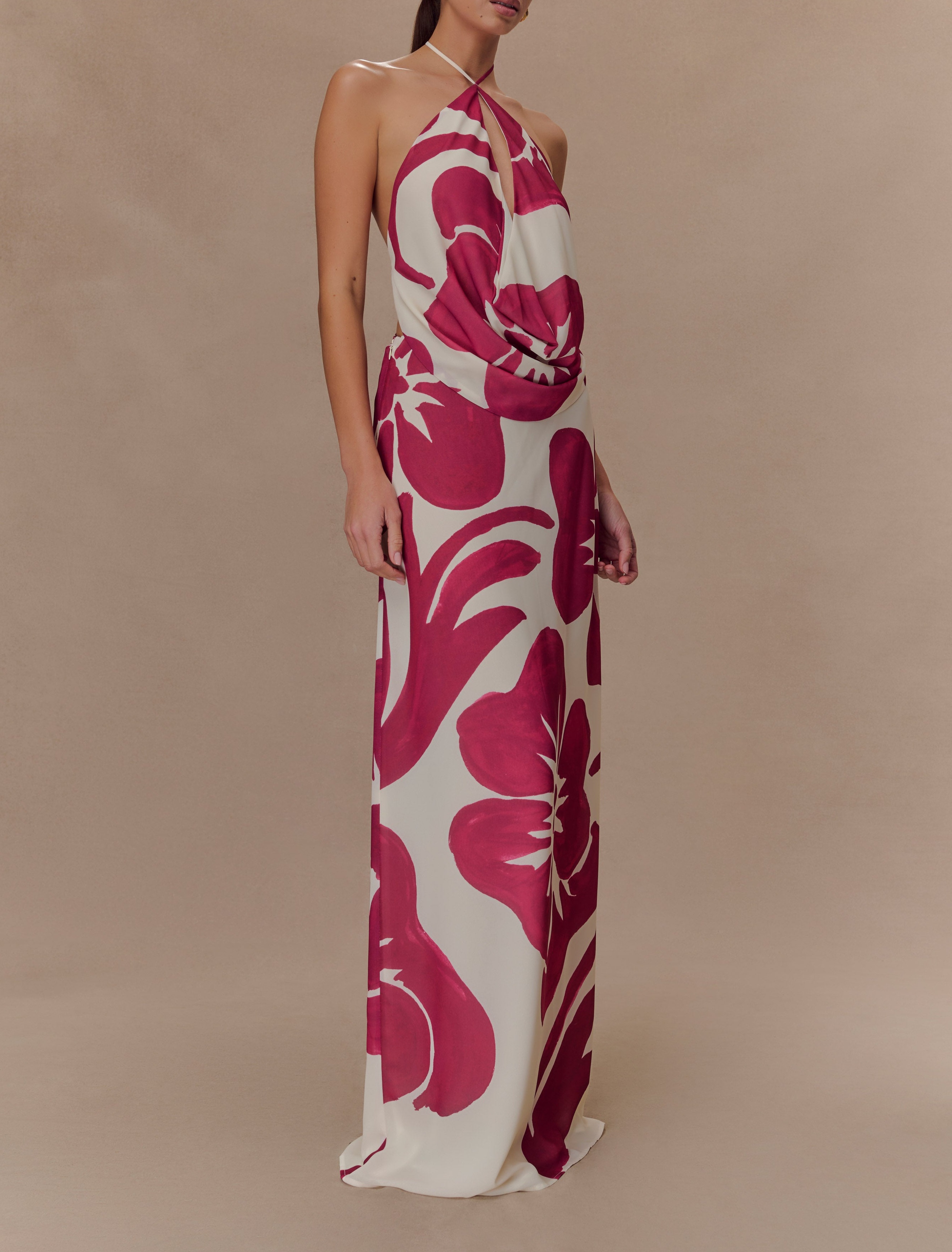 Print Chiffon Maxi Skirt