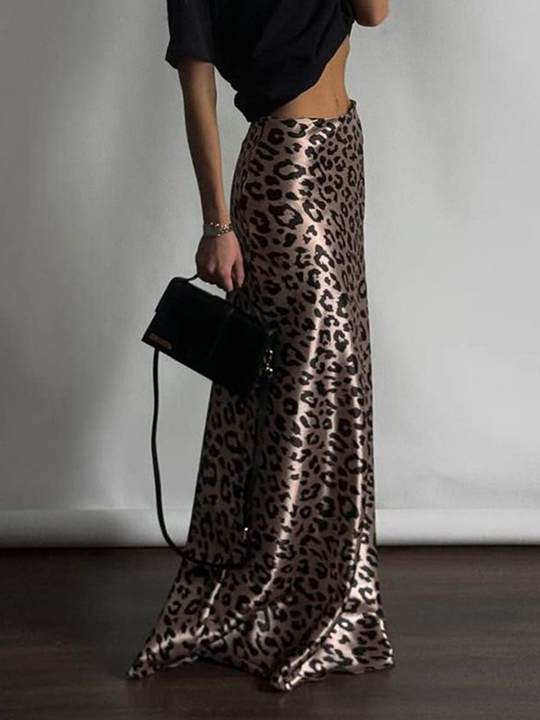 Leopard Bodycon High Waisted Skirts Bottoms
