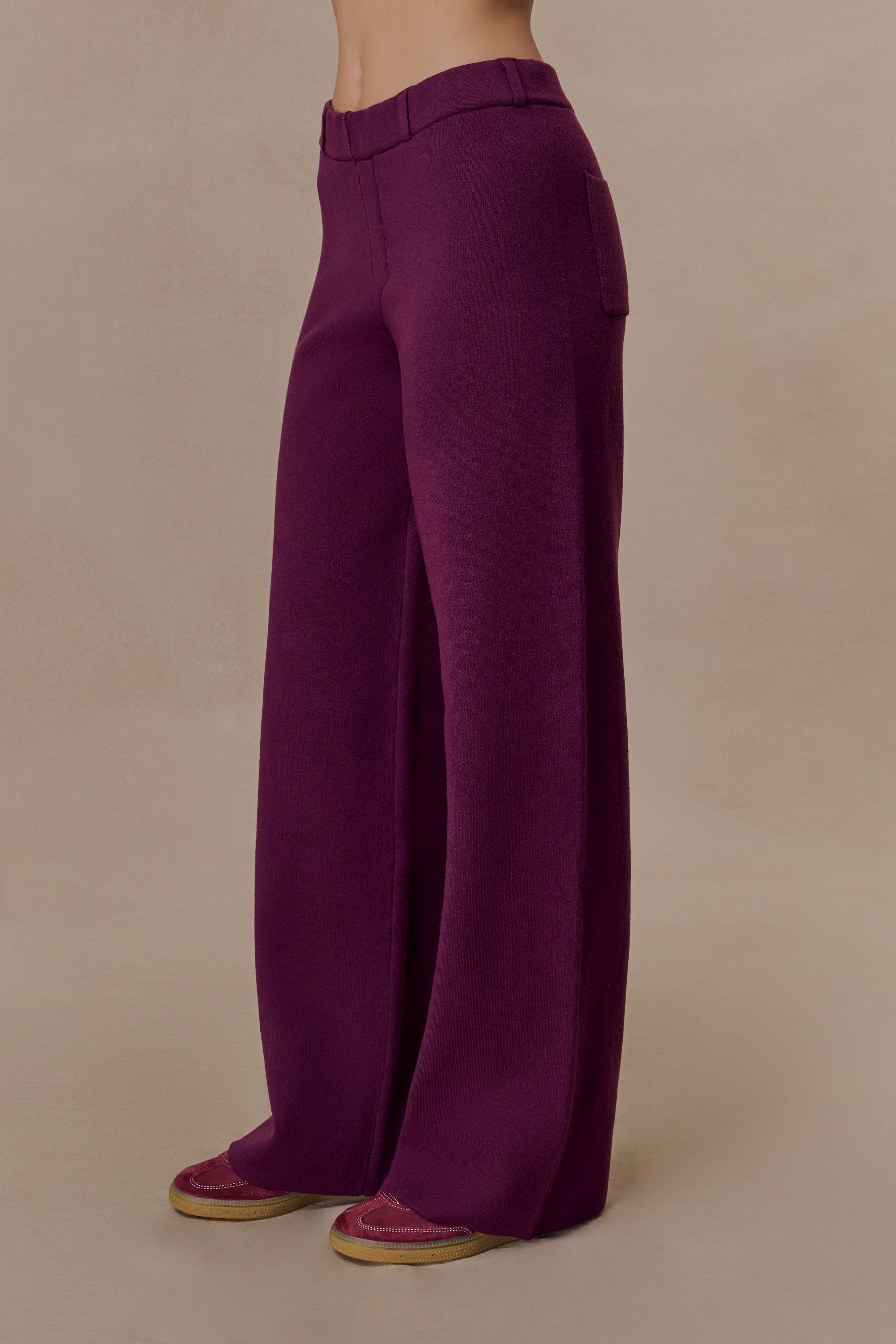 Plum Knit Trouser
