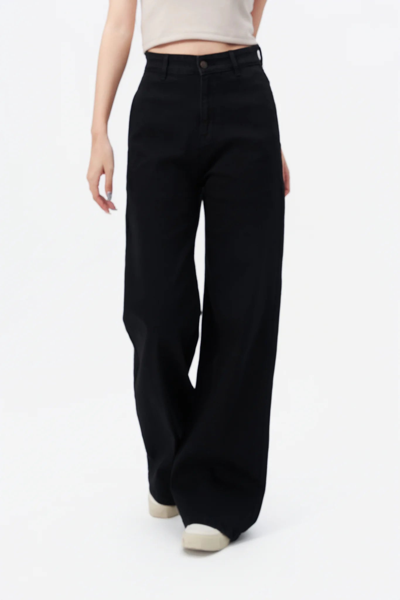Black Plazo Fall Wide Leg High Rise Jeans