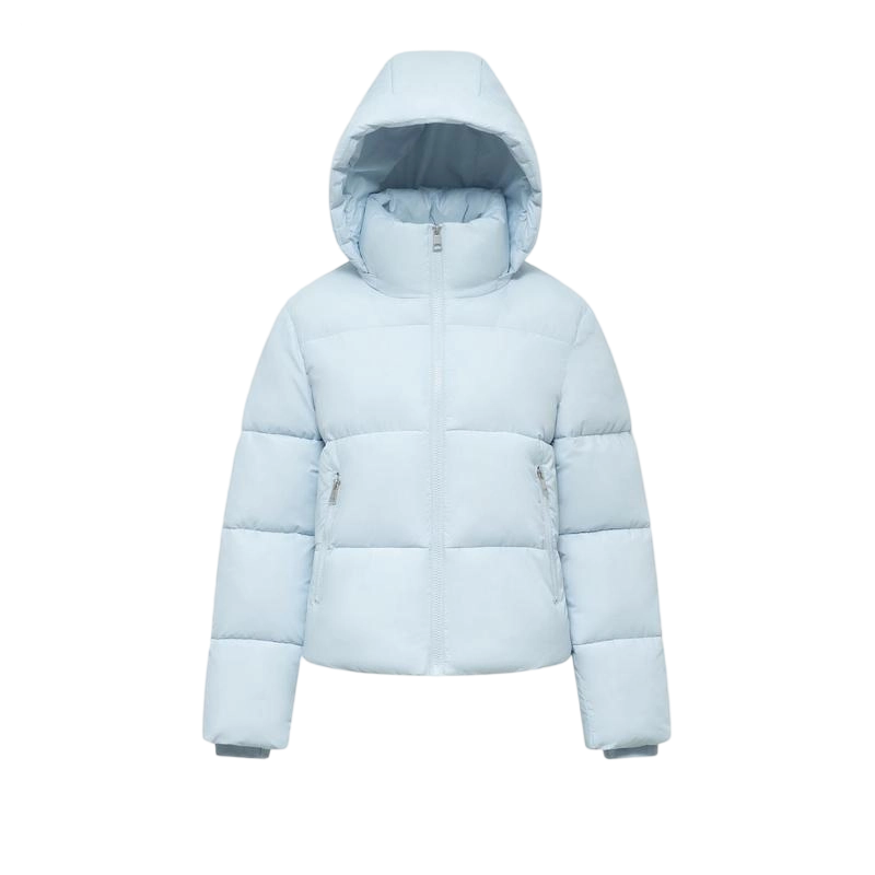 Women's Quilted Puffer Jacket with Removable Hood