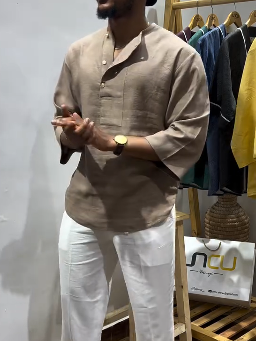 Men's Exclusive Design Cotton and Linen Trousers