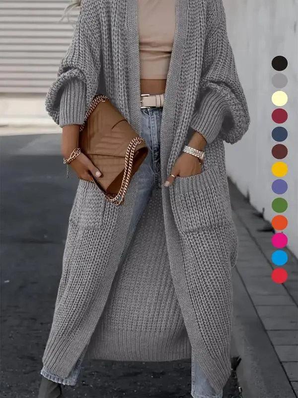 Women's Long Knit Cardigan with Pockets