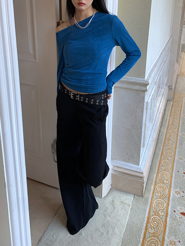 Solid Color Split-Joint Loose Wide Leg Trousers Suit Pants Pants