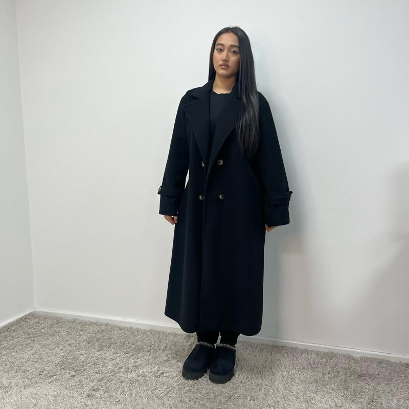 Womens Trench Belted Buttoned Coat