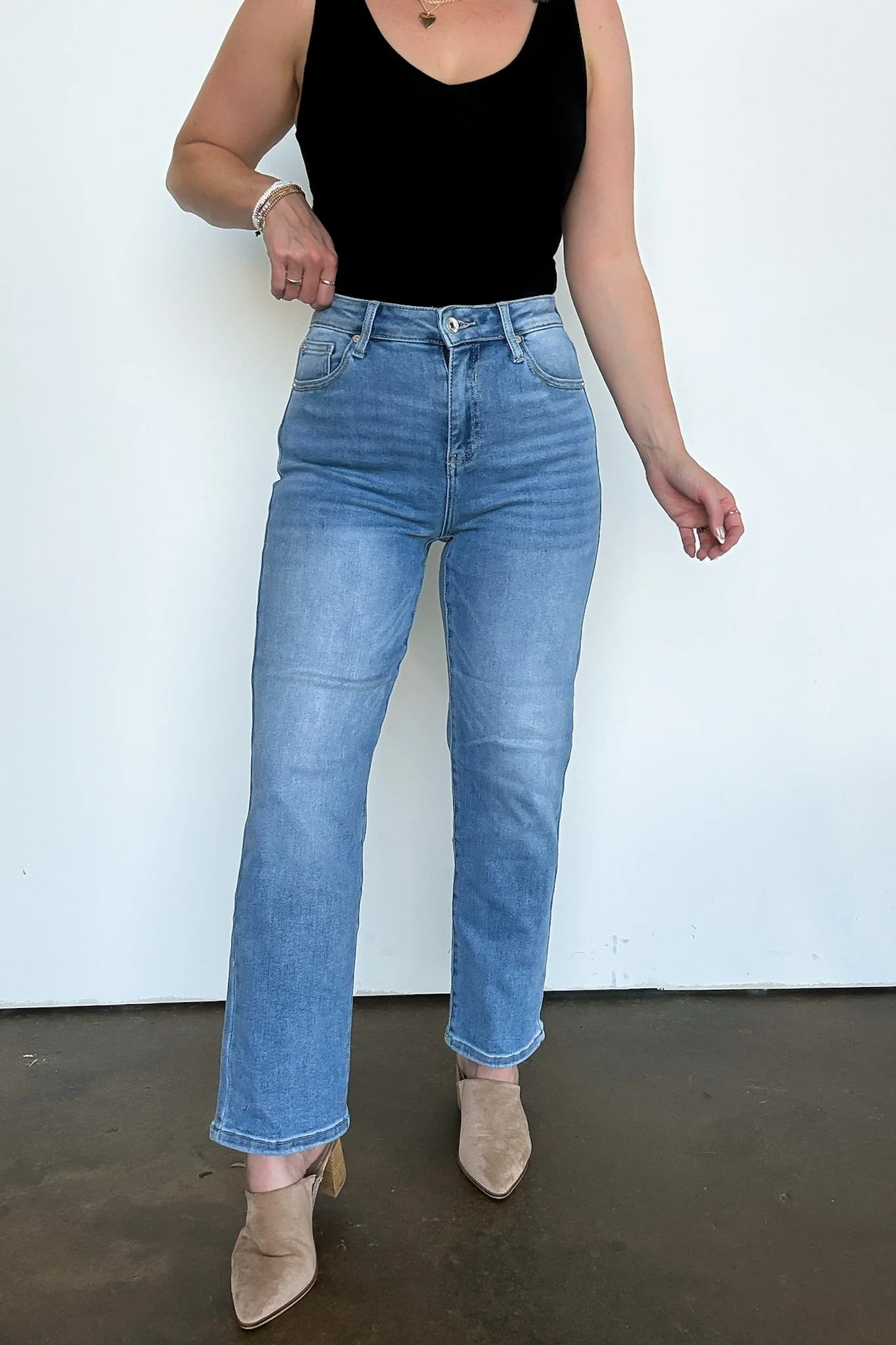 High Rise Relaxed Straight Jeans