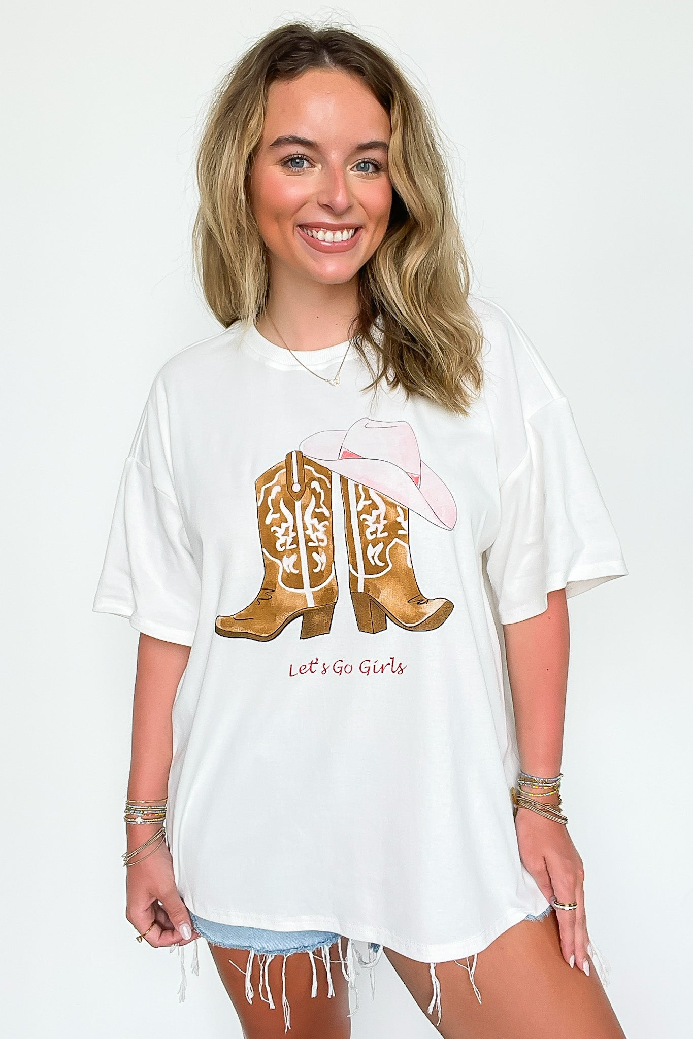 Girls Boot Graphic Oversized Tee
