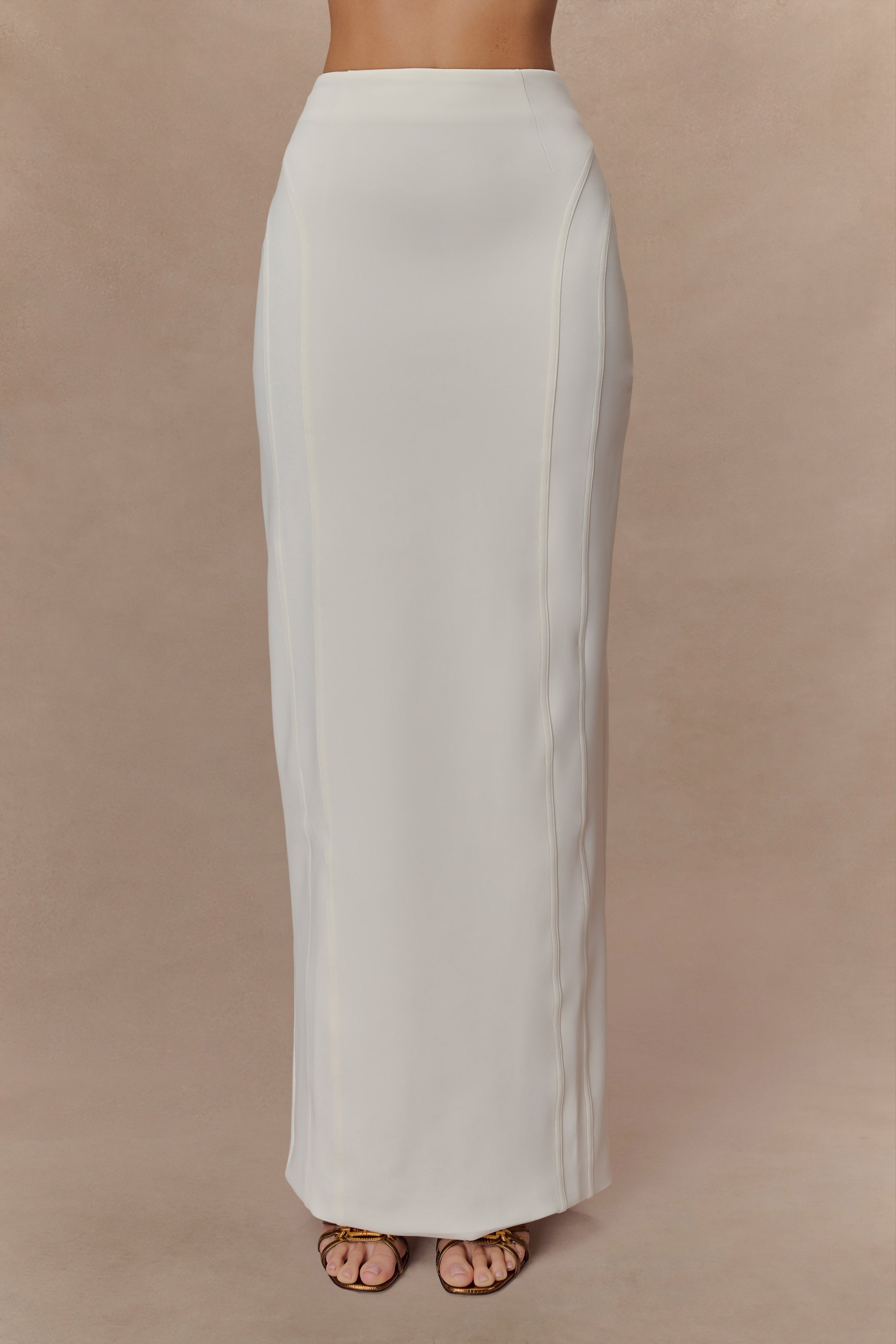 White High Waist Maxi Skirt