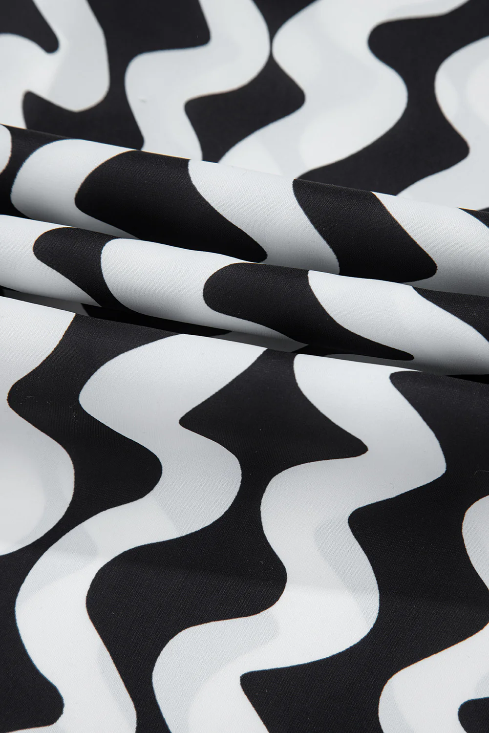 Black Stripe Print Loose Fit Open Front Beach Cover Up