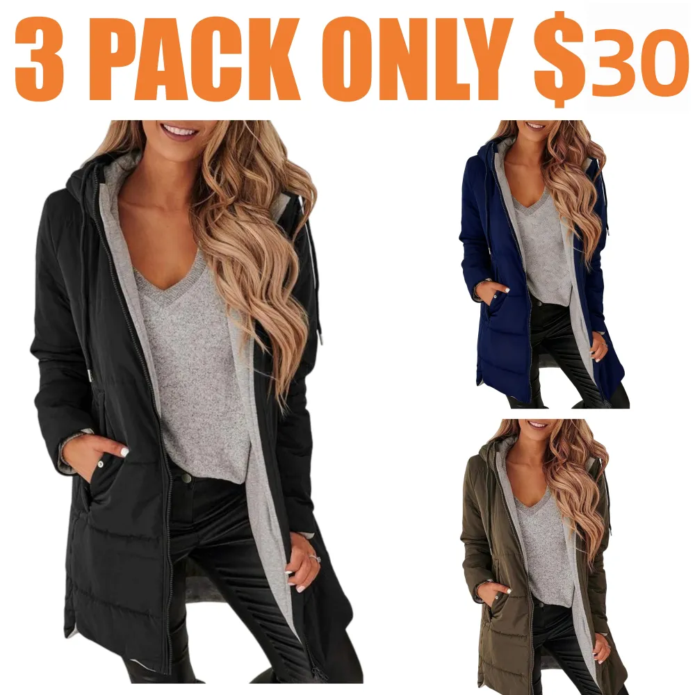 Womens Warm Puffer Down Jacket Hooded