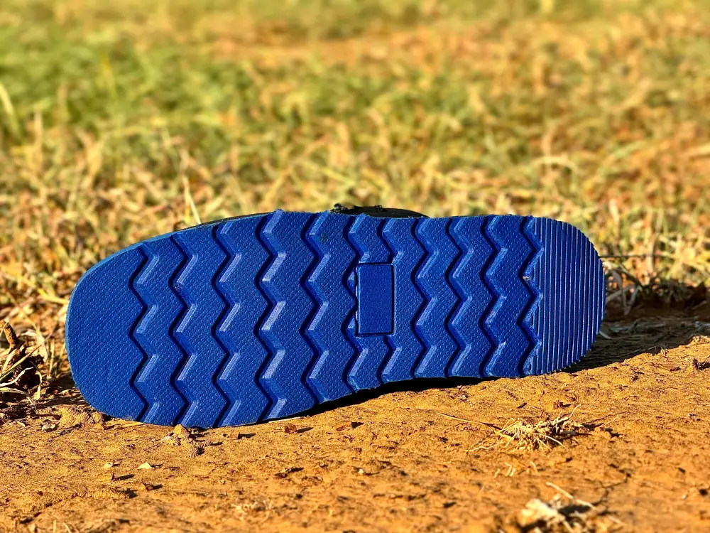 Men’s Black Basketweave Cowboy Shoe With Blue Bottoms