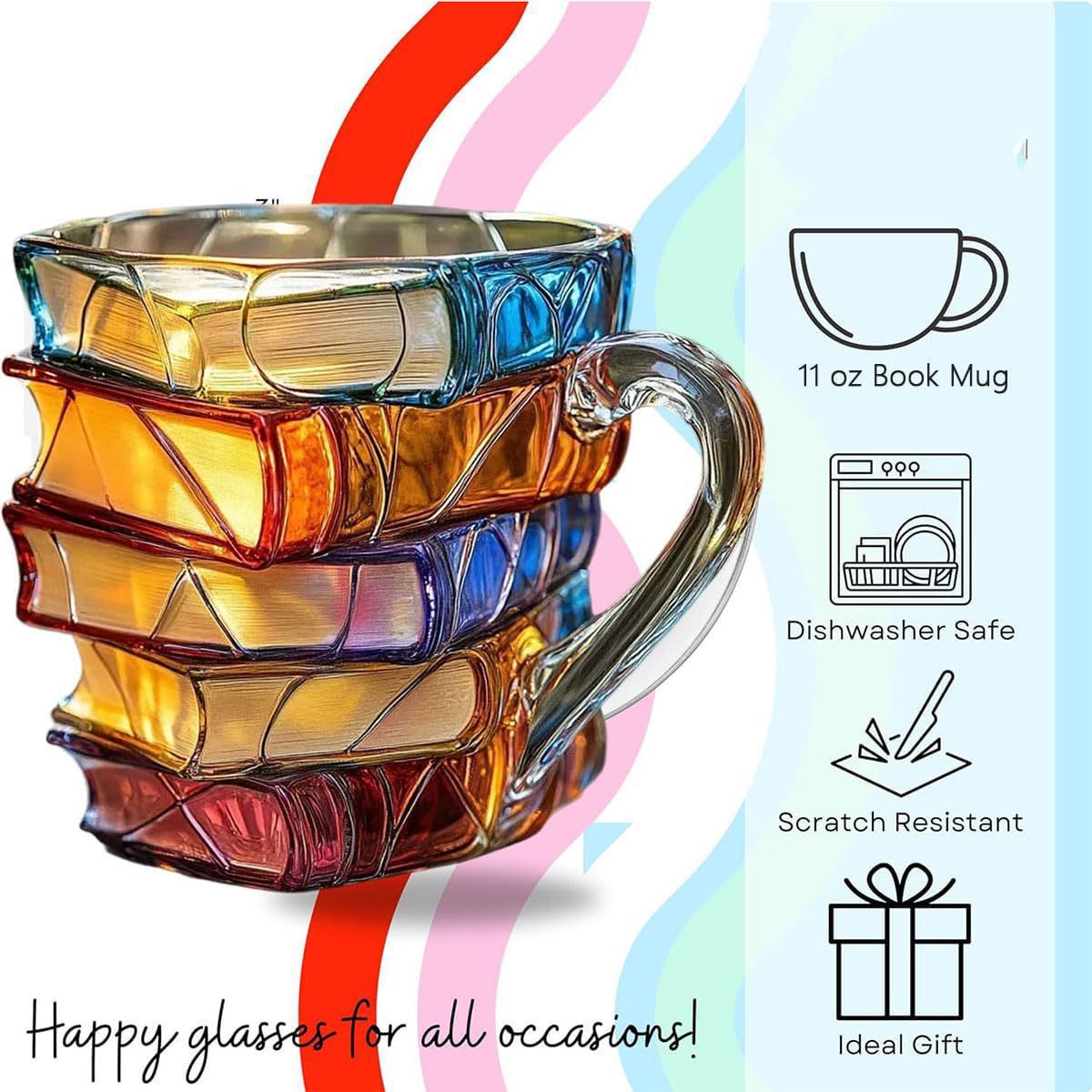 Handmade Painted Book Mug
