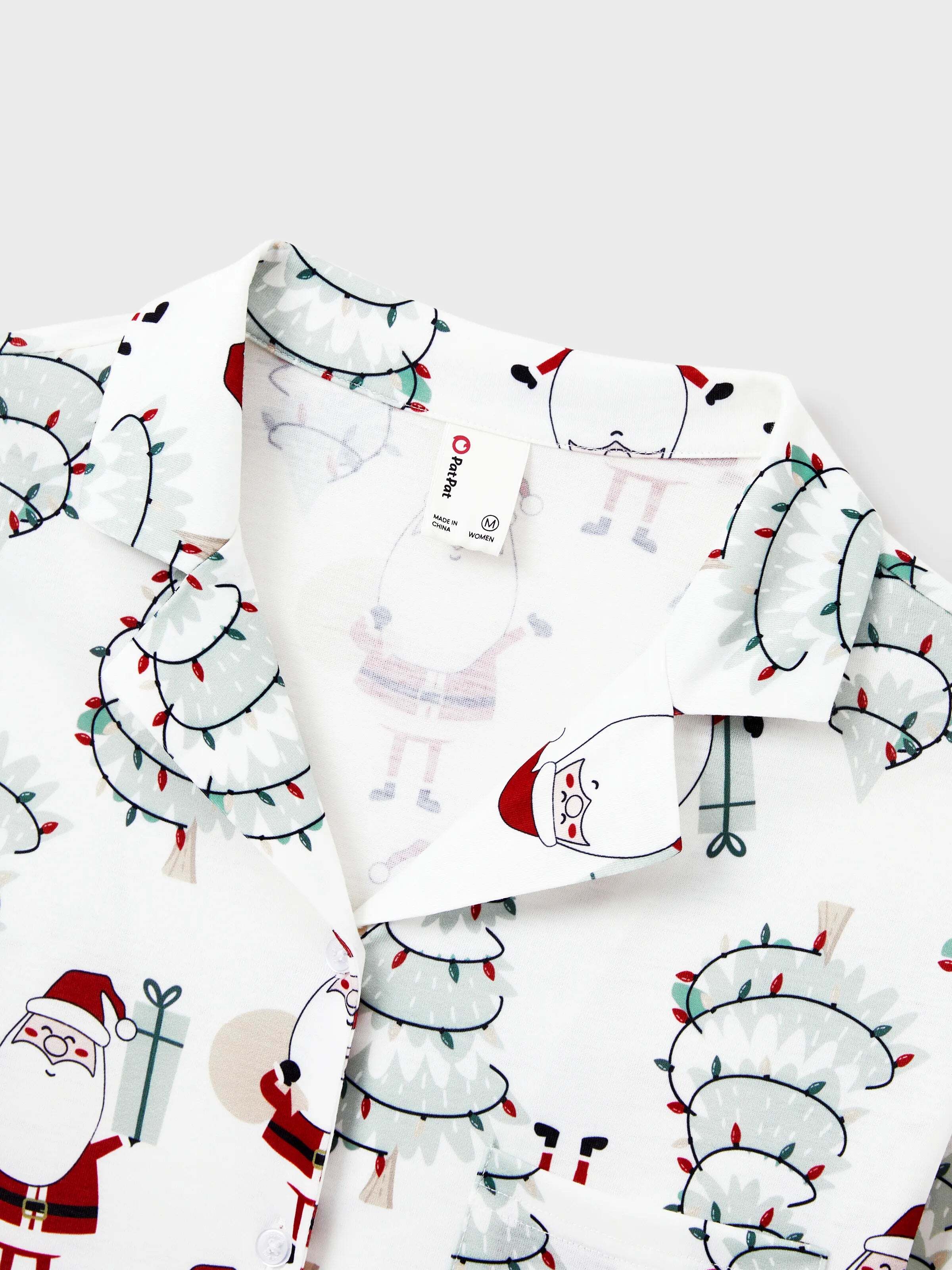 Christmas Matching Family Pajamas Set Gnome Print White PJS with Christmas Socks White