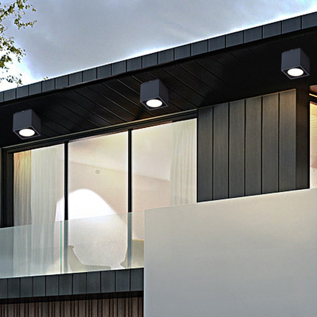 Minimalist Outdoor LED Ceiling Light Square Downlight for Villa Corridor Balcony