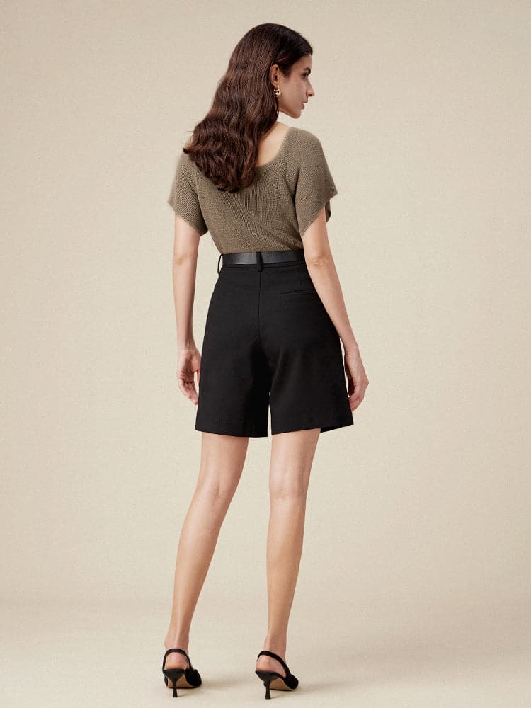 Linen & Lyocell Square Neck Casual Basic Top