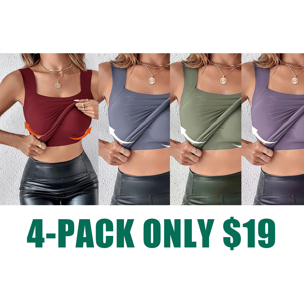 Women's Seamless Shaping Tank Top with Built-in Bra