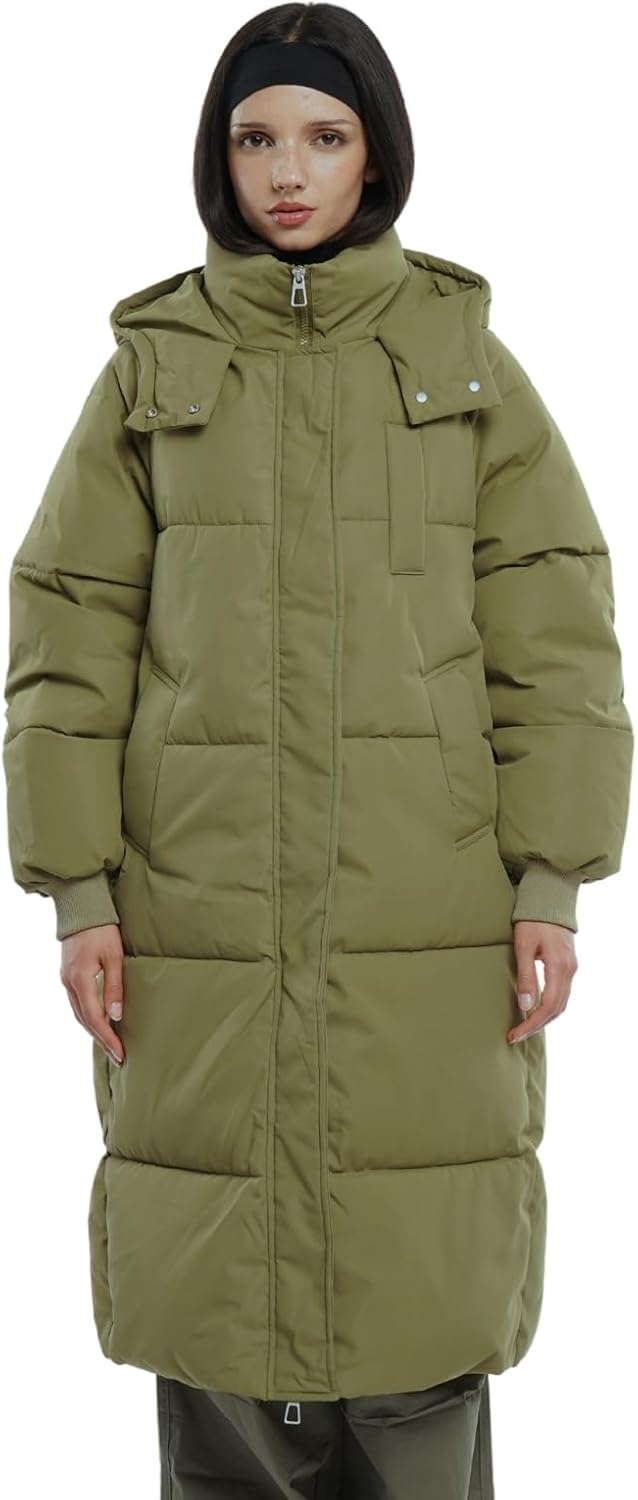 Long Puffer Jacket for Women,2024 Thickened Winter Coat Hooded with Deep Pockets, Ladies Warm Winter Jacket